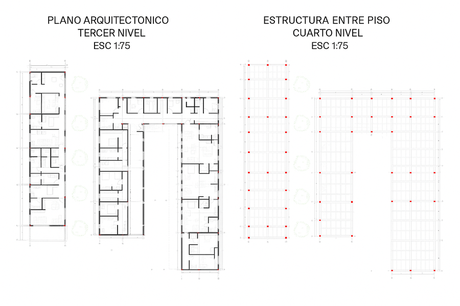 Planos estructurales detallados de una vivienda multifamiliar, listos para construcción